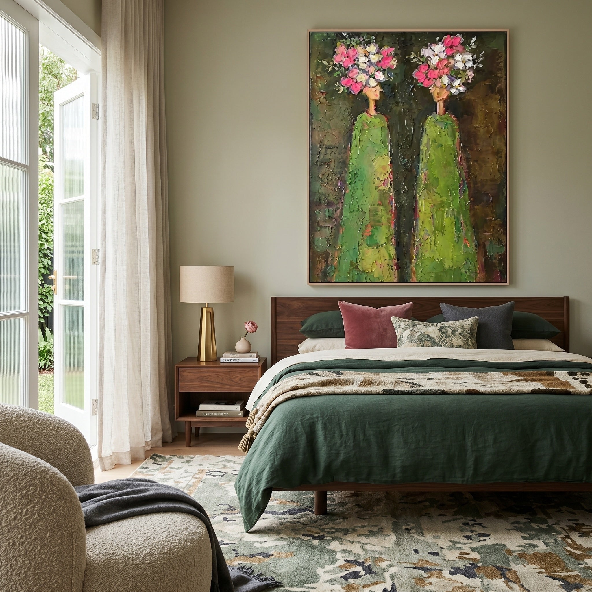 3D Heavy Texture Floral Portrait Painting SR0169 - Viral Wall Art